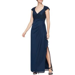 ALEX EVENINGS Cap Sleeve Empire Waist Evening Gown ❤️NWT❤️IN STORES❤️